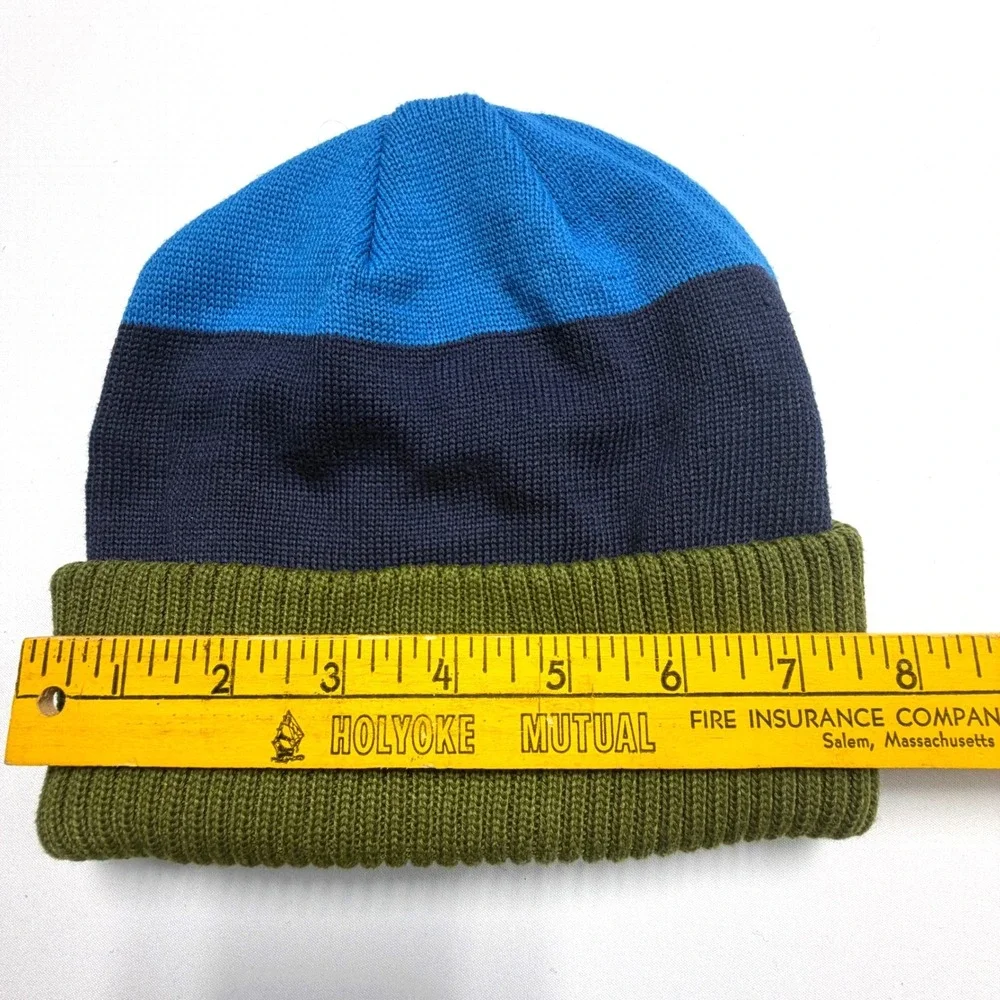Cotopaxi Colorblock Knit Beanie One Size Blue Navy Green Recycled Polyester